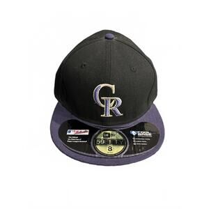 Colorado Rockies New Era Authentic ON Field 59FIFTY Structured Hat, Black/Purple